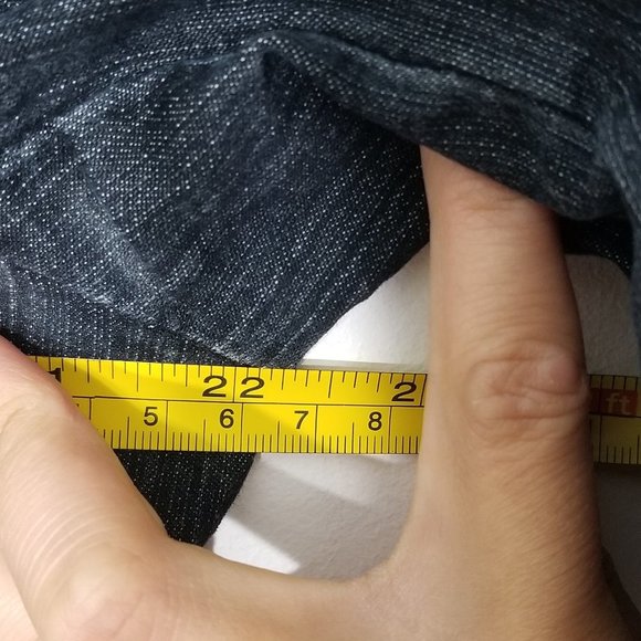 Vintage MC Dark Blue Denim Cotton Blend Jean Jacket Stretch Retro Pockets Blazer - Picture 11 of 12